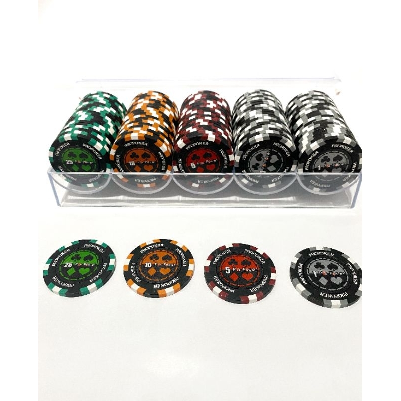 Texas Holdem Poker Chip Set 100 Clay Coin Chip With Box