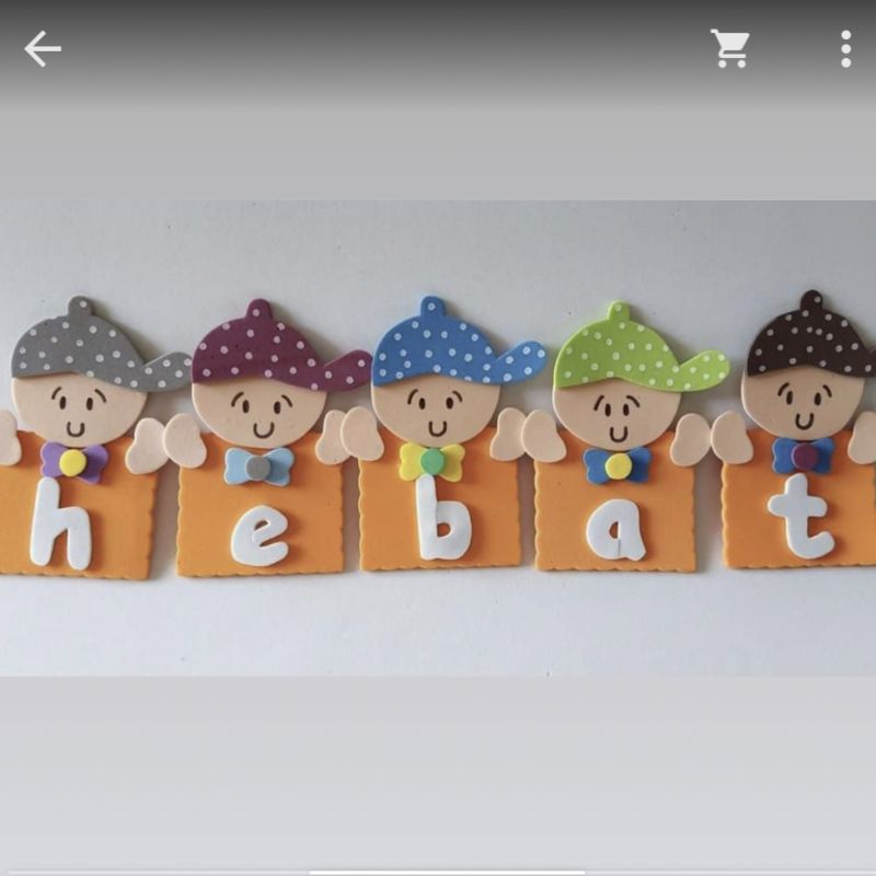 

hiasan kelas / media pembelajaran huruf karakter