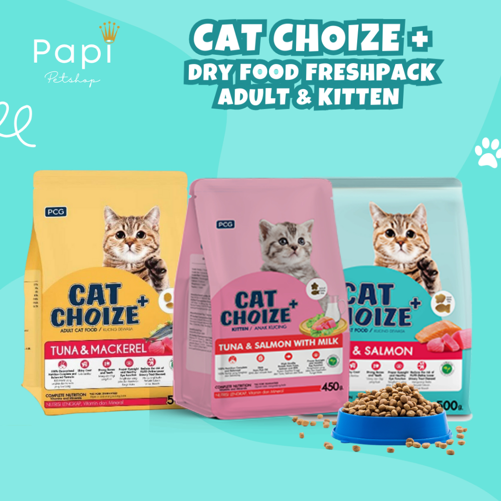 Cat Choize Plus Adult Tuna dan Cat Choize Kitten Tuna & Salmon Kemasan 450 500gr