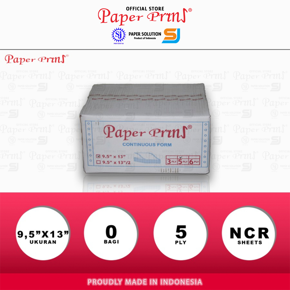 

Paperpryns Kertas Continuous Form 5PLY NCR Folio 9,5" x 13
