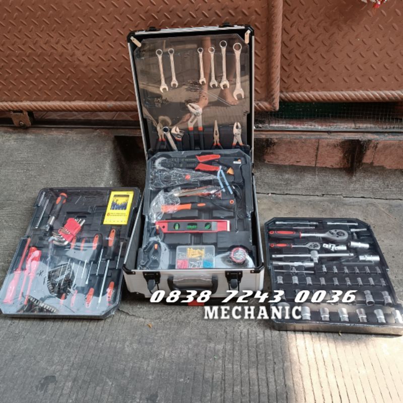 Toolkit 187 pcs lengkap set kunci set perlengkapan bengkel set 187 pcs set troley box tolkit 187 pcs