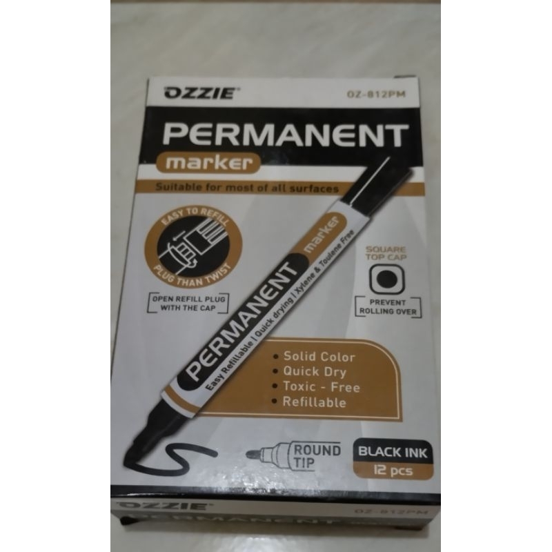 

OZZIE permanent marker || hitam || Spidol Besar ||HARGA per PCS