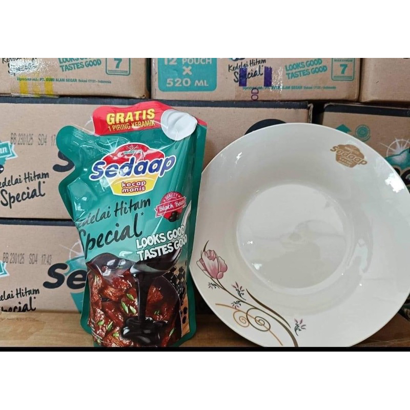 

kecap sedap 520ml bonus piring