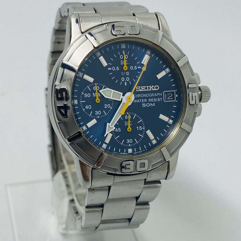 Seiko V657-8060 Chronograph Blue Dial
