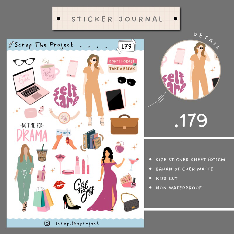 

STICKER PLANNER JOURNAL / GIRL BOSS STICKER / STP - 179