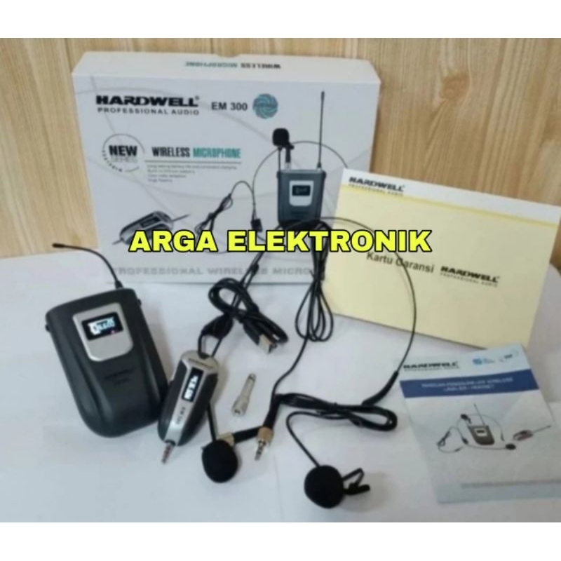 MIC WIRELESS HARDWELL EM300 EM 300 MIC HEADSET CLIP ON ORIGINAL