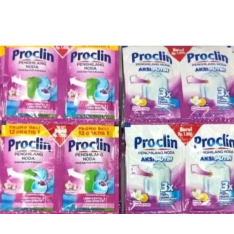

Proclin aksi putih kemasan renceng isi 1pack (24sachet)