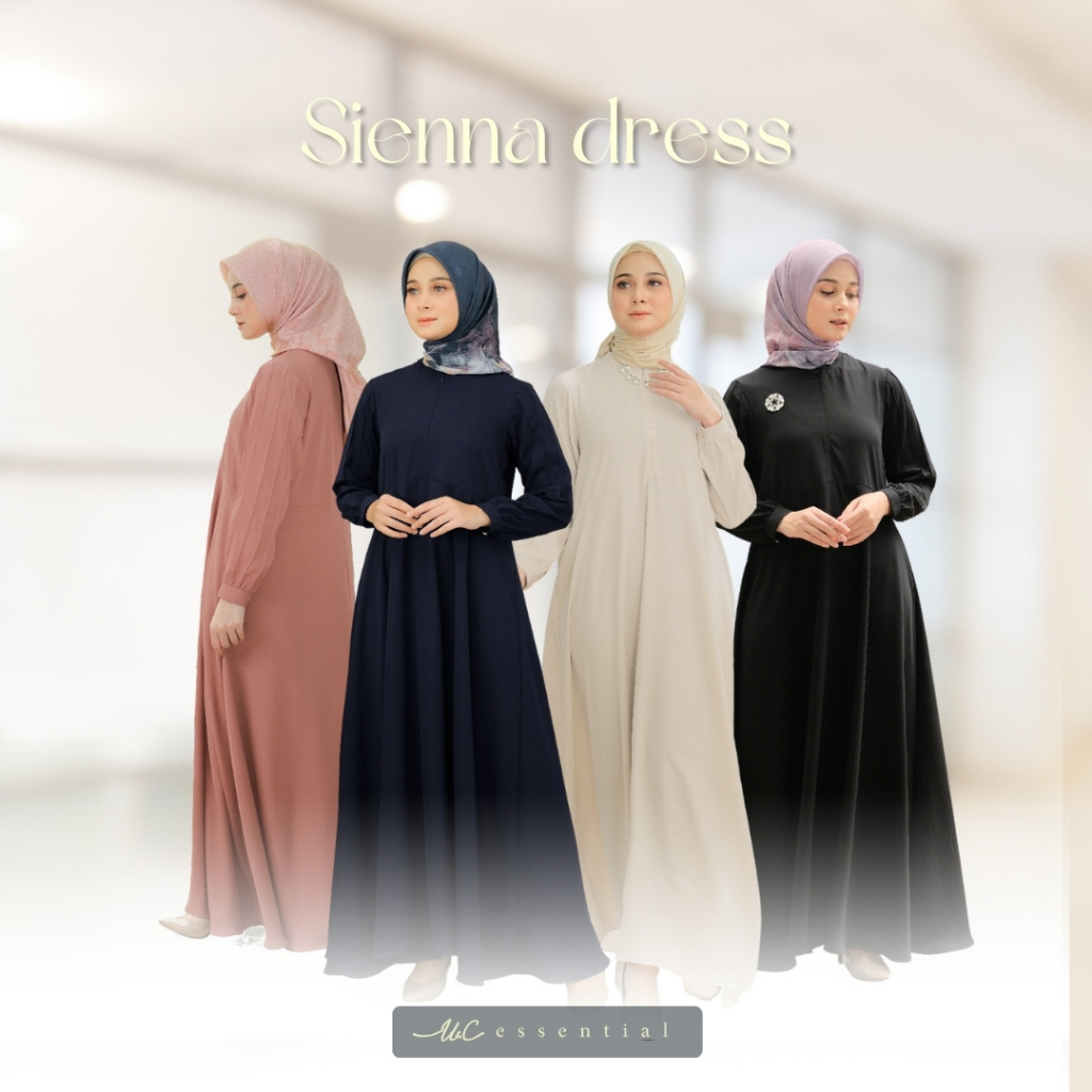 UC Essential | SIENNA | Dress Kerut Lengan I Gamis Syari