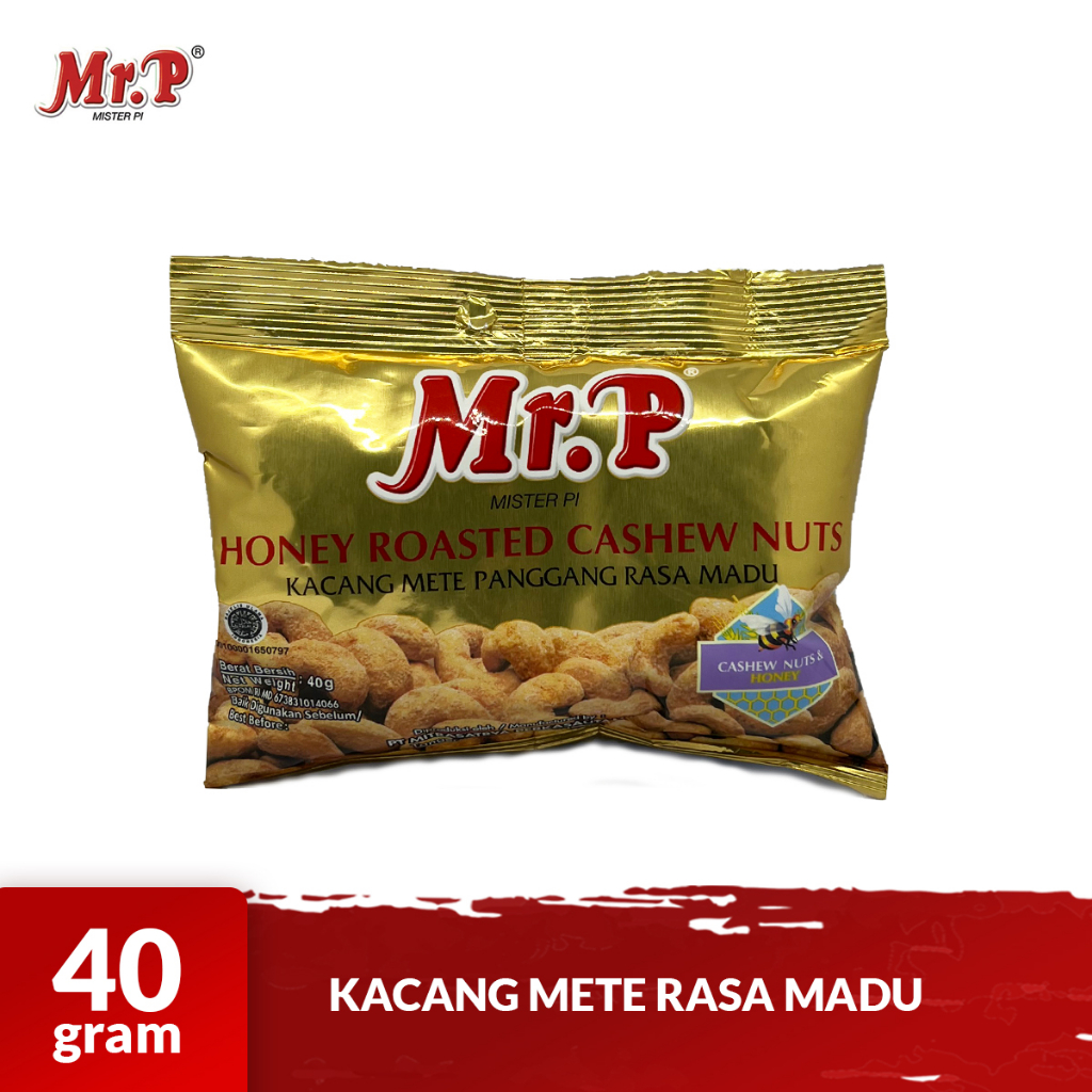 

Mr. P Kacang Mete Panggang Varian Rasa Kemasan Honey 40 gr