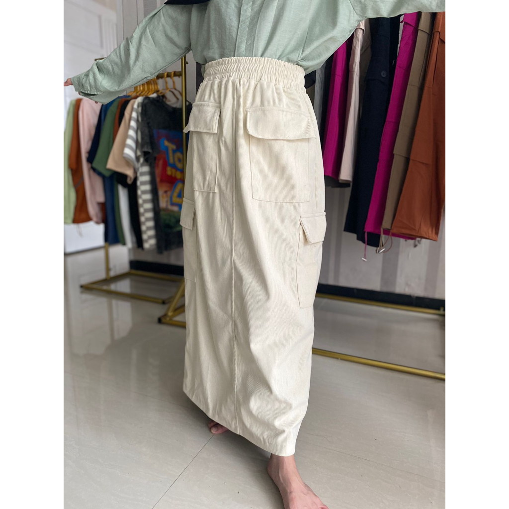 Rok Cargo Wanita | Rok Corduroy Import | Rok Cordoray/Kordorai/Corduray | Rok Wanita Premium