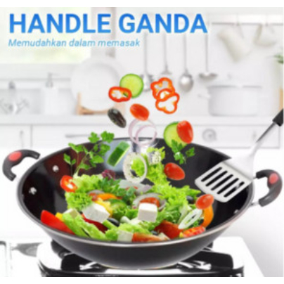 Wajan enamel 40cm/wajan pengorengan anti lengket