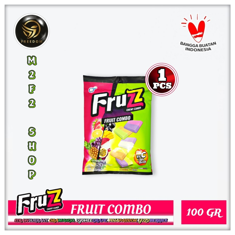 

Fruzz Permen Lunak Aneka Rasa Chewy Candy Fruit Combo - 100 gr (Kemasan Satuan)