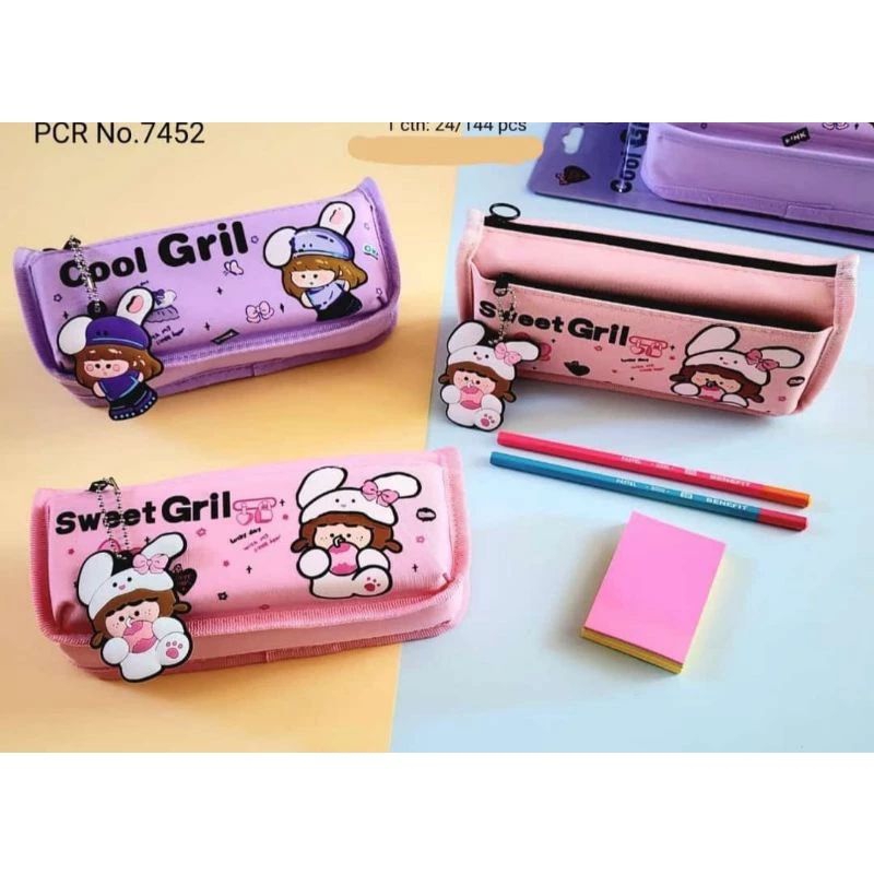 

Tempat Pensil Sleting Import+Gantungan B 7452