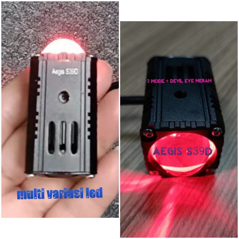 lampu sorot tembak mini led Aegis S39D devil eye motor dan mobil 2 pcs