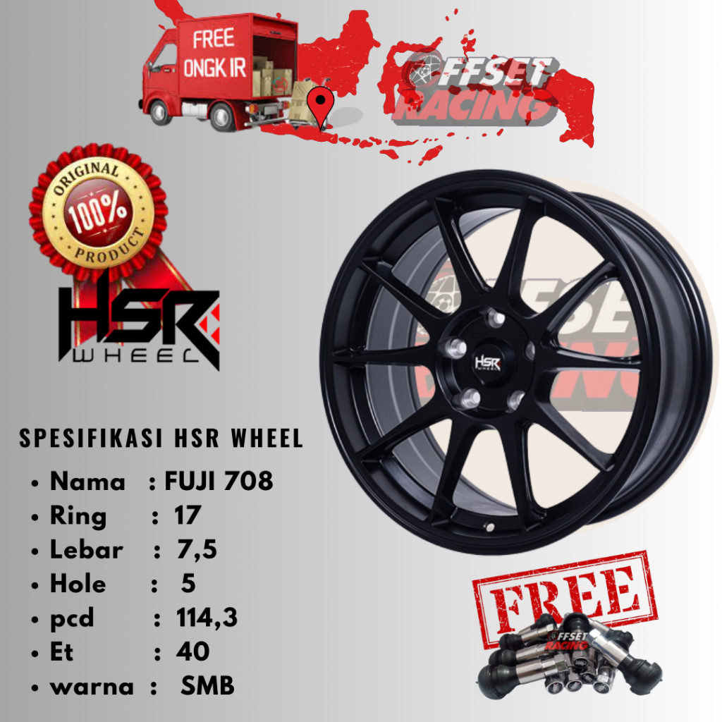 VELG HSR FUJI RING17 LOBANG 5 UNTUK MOBIL INNOVA CIVIC ERTIGA ALPHARD