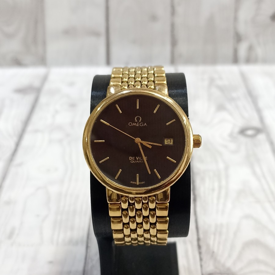 Jam Tangan Omega De Ville Classic Gold Plated  Vintage Quartz