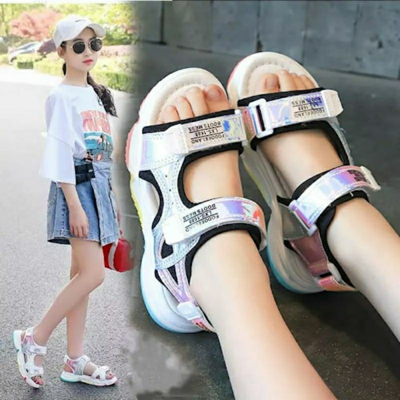 Sandal Gunung Kasual Anak SANDAL HOLOGRAM BG-963 Sendal Fashion Perempuan laki - laki Wanita perempu