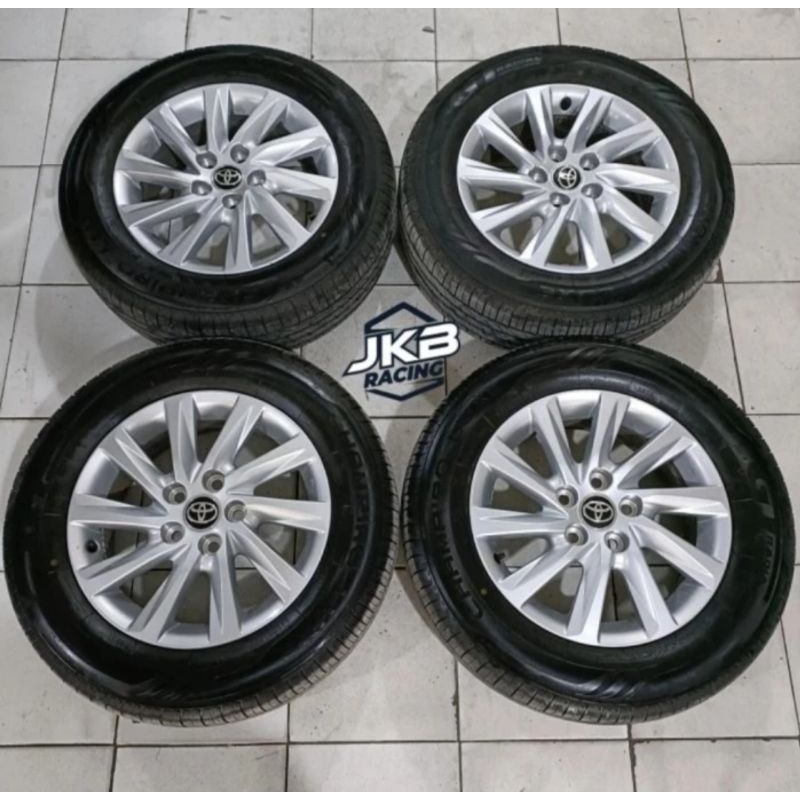 Velg Mobil Bekas Std Innova Zenix Ring 16 Pcd 5x114 Original + Ban 205 65 16 Dunlop