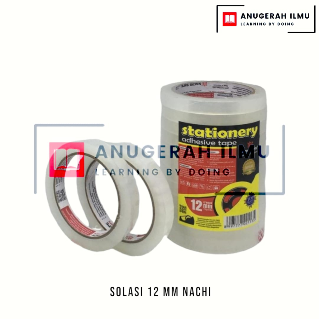 

Isolasi Solasi 0,5 inch / 12 mm x 72 Yard Kecil NACHI / Selotip / Tip / Plester / Stationery Adhesive Tape / ANUGERAH ILMU