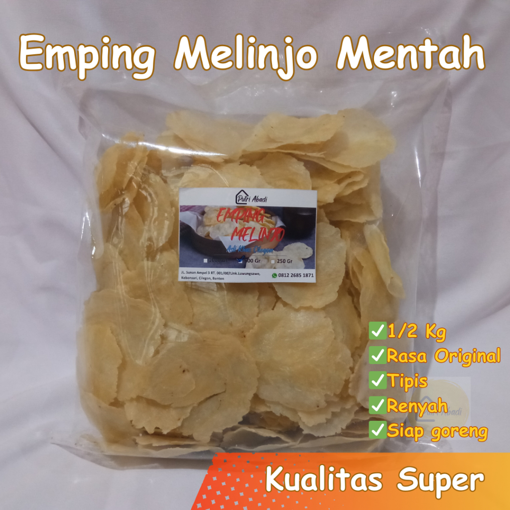 

Emping Melinjo Mentah Super Tipis Original 1/2 Kg Asli Banten