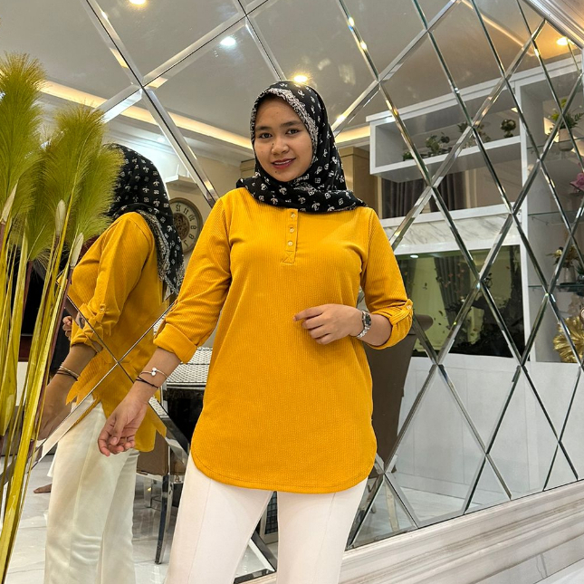 [BUSUI Nayla Blouse] KAOS ATASAN POLOS WANITA LENGAN PANJANG MEREK FENOMENAL KAOS BUSUI MODEL OVAL