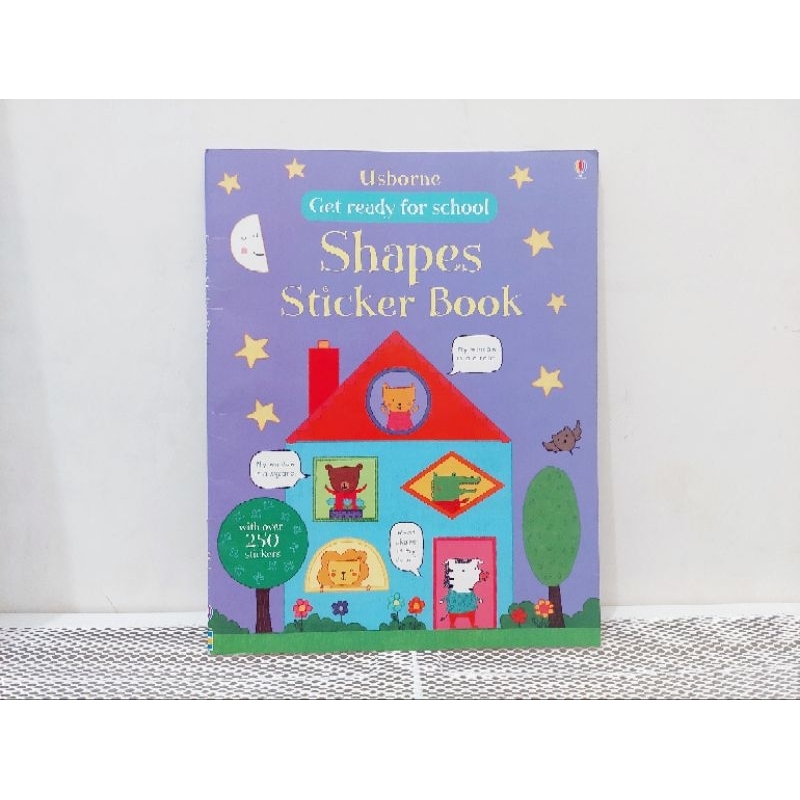 Buku Usborne Sticker Stiker book Shape Bentuk Preloved