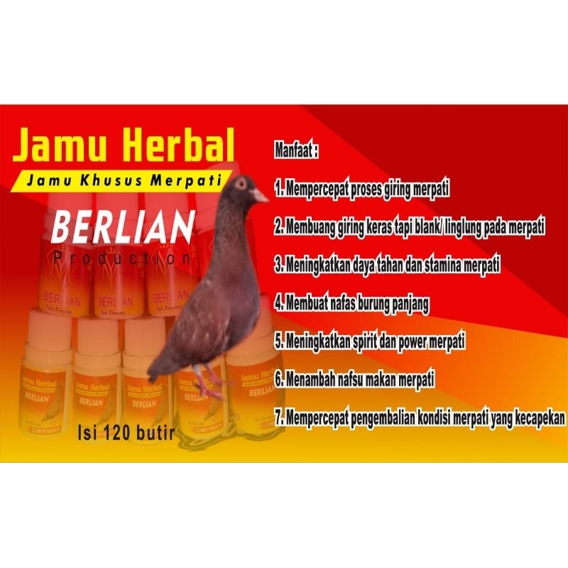 Jamu Herbal Berlian Merpati Juara Tinggian Kolong//Jamu Herbal Merpati Kolong