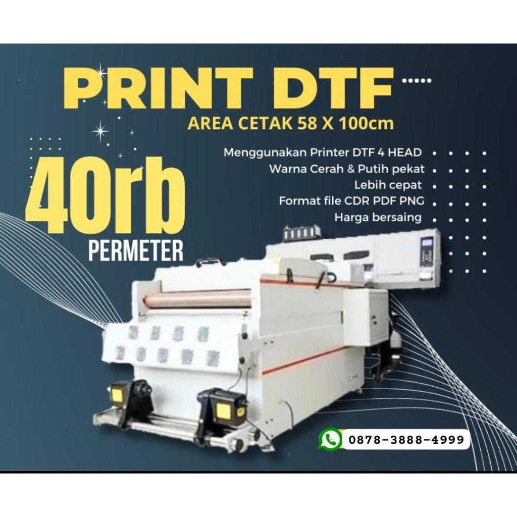 CETAK DTF Meteran / SABLON DTF / SABLON DIGITAL