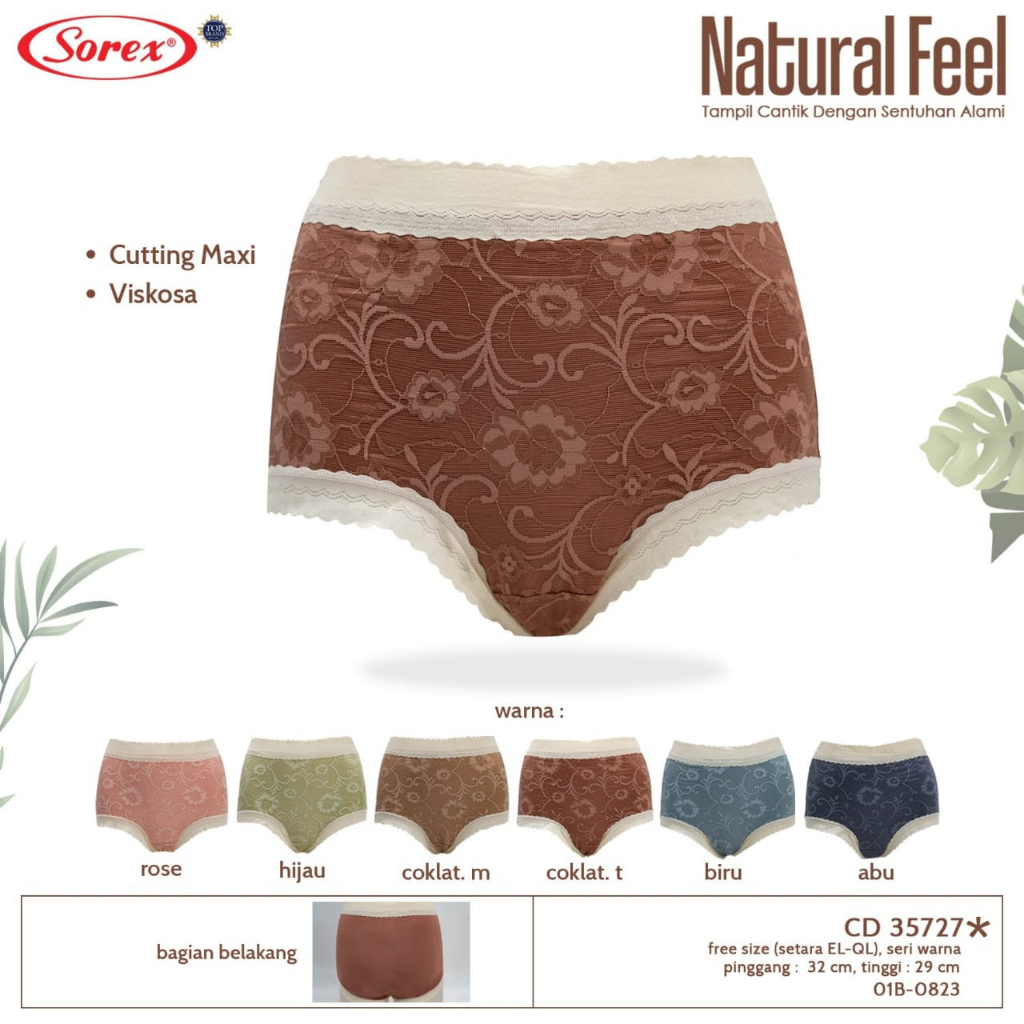 Celana Dalam Wanita Sorex Dewasa Sepinggang Katun Mix Renda Motif Transparan Elastis Sexy Lembut CD 