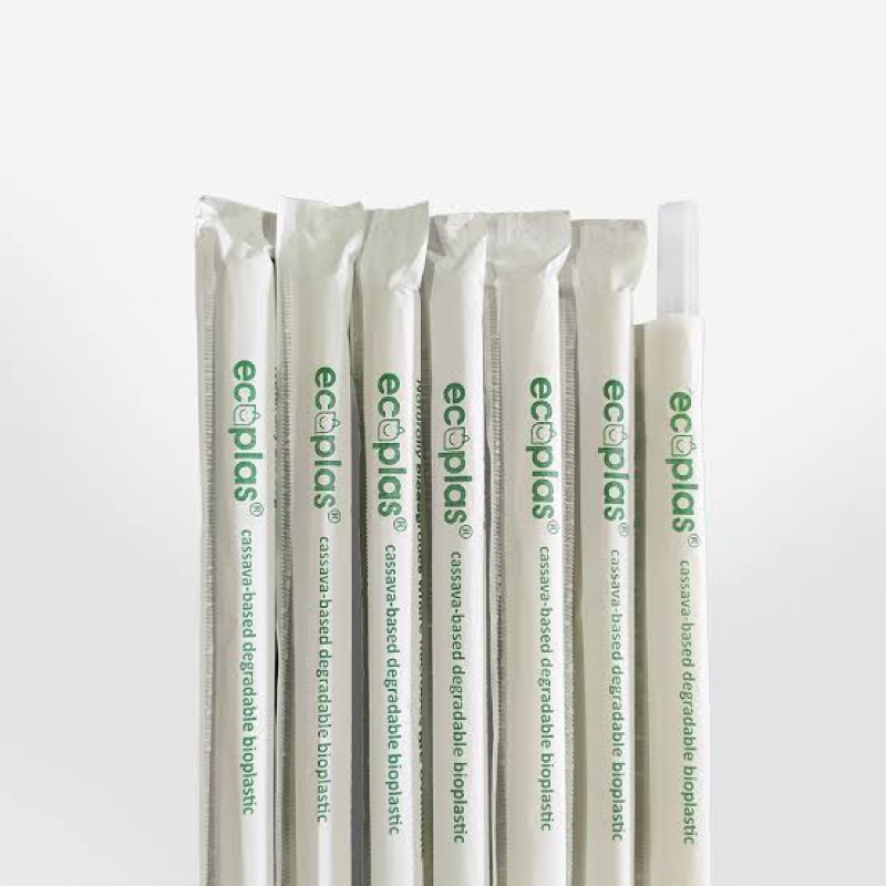 Cassava Straw 6x20cm - Sedotan Cassava Runcing 6mm x 20cm - Ecostraw