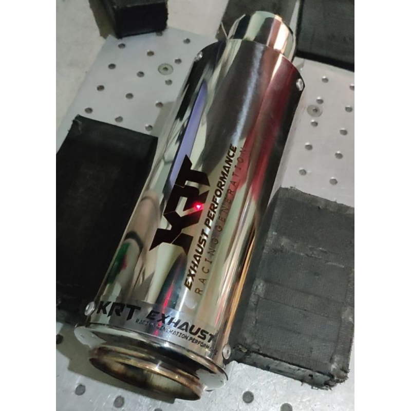 Knalpot Silincer ORIGINAL KRT Racing Team Bulat Pendek Titan Ninja 250 Vixion CBR R15 Gsx Jupiter Su