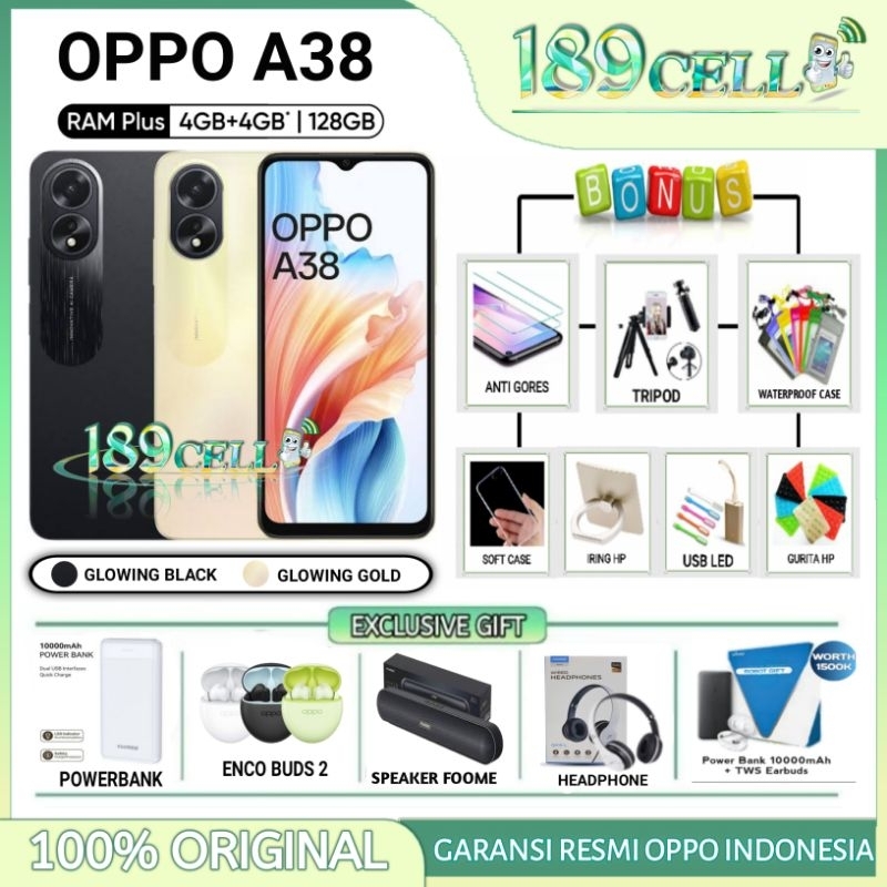 OPPO A38 RAM 4/128 | OPPO A 38 4/128 GARANSI RESMI OPPO INDONESIA