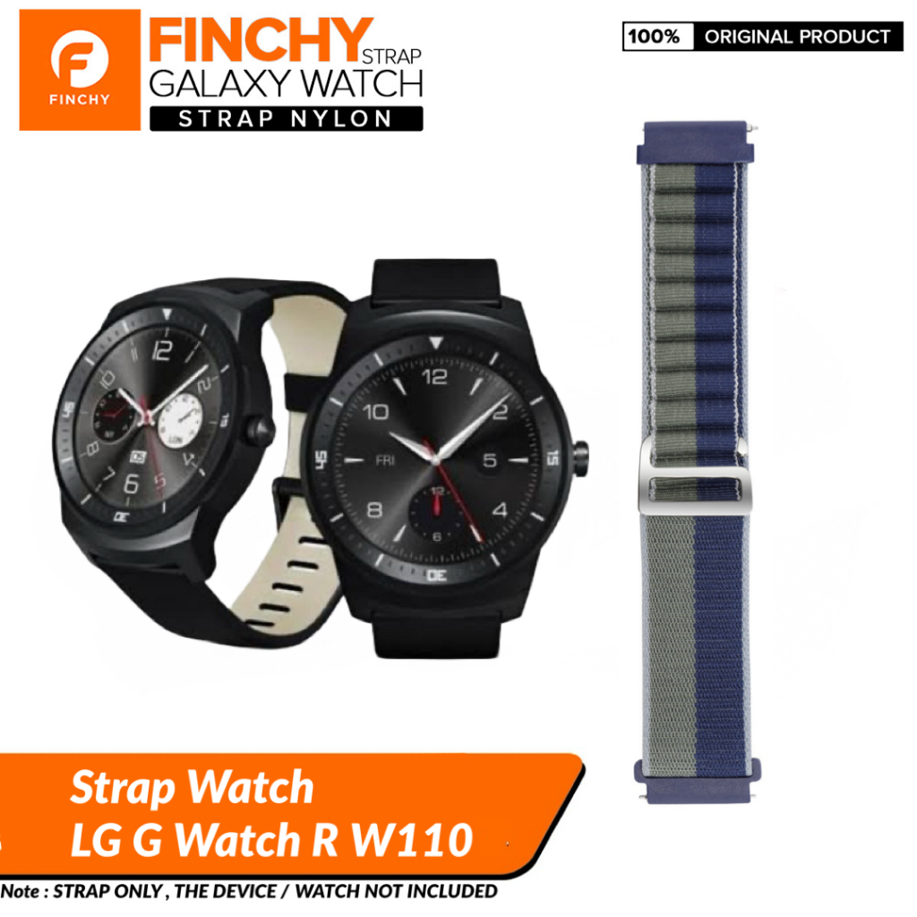 Finchy Nylon Strap LG G Watch R W110 Replacement Wristband quick release adjustable Tali Pengganti s