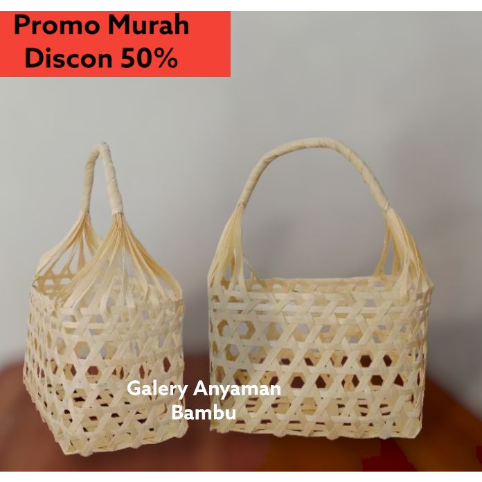 KERANJANG BUAH TAS KERANJANG ROTAN ANYAMAN BAMBU / KERANJANG PARCEL TAS SOUVENIR / KERANJANG  ANYAMA