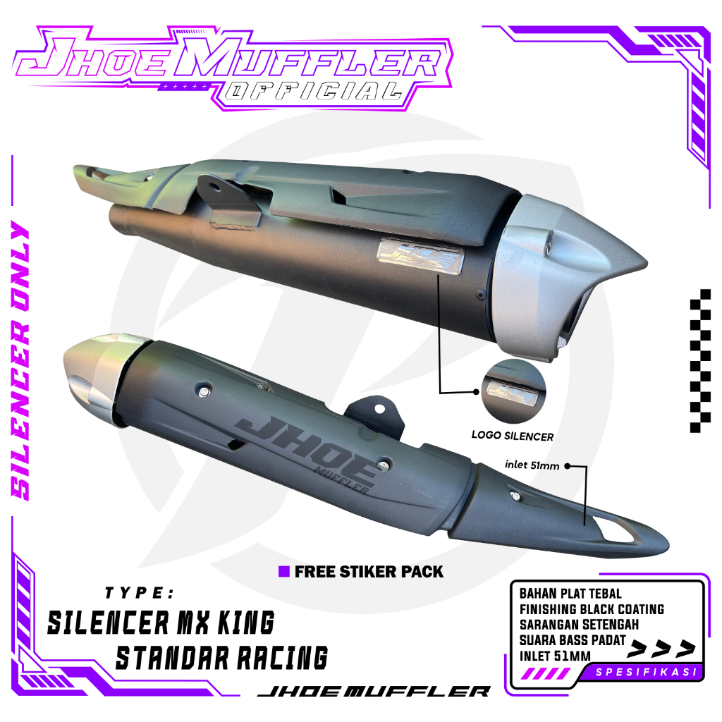 Silencer Knalpot Standar racing MX KING Original Jhoe Muffler