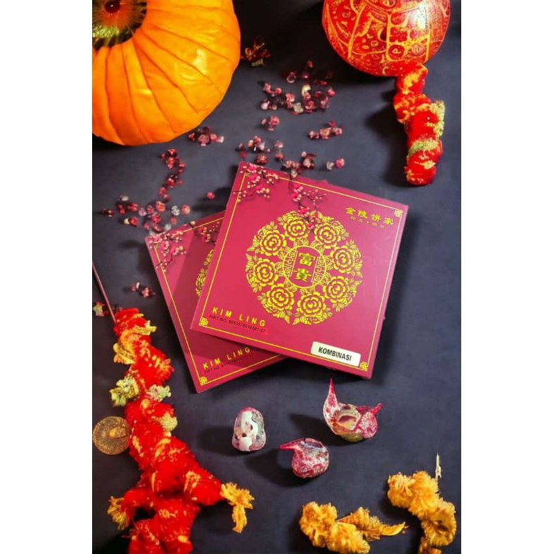 KOMBINASI HARDBOX premium Kue Bulan Kimling, Mooncake Kim Ling, Chung Chiu Pia Kim Ling (1 kotak pre