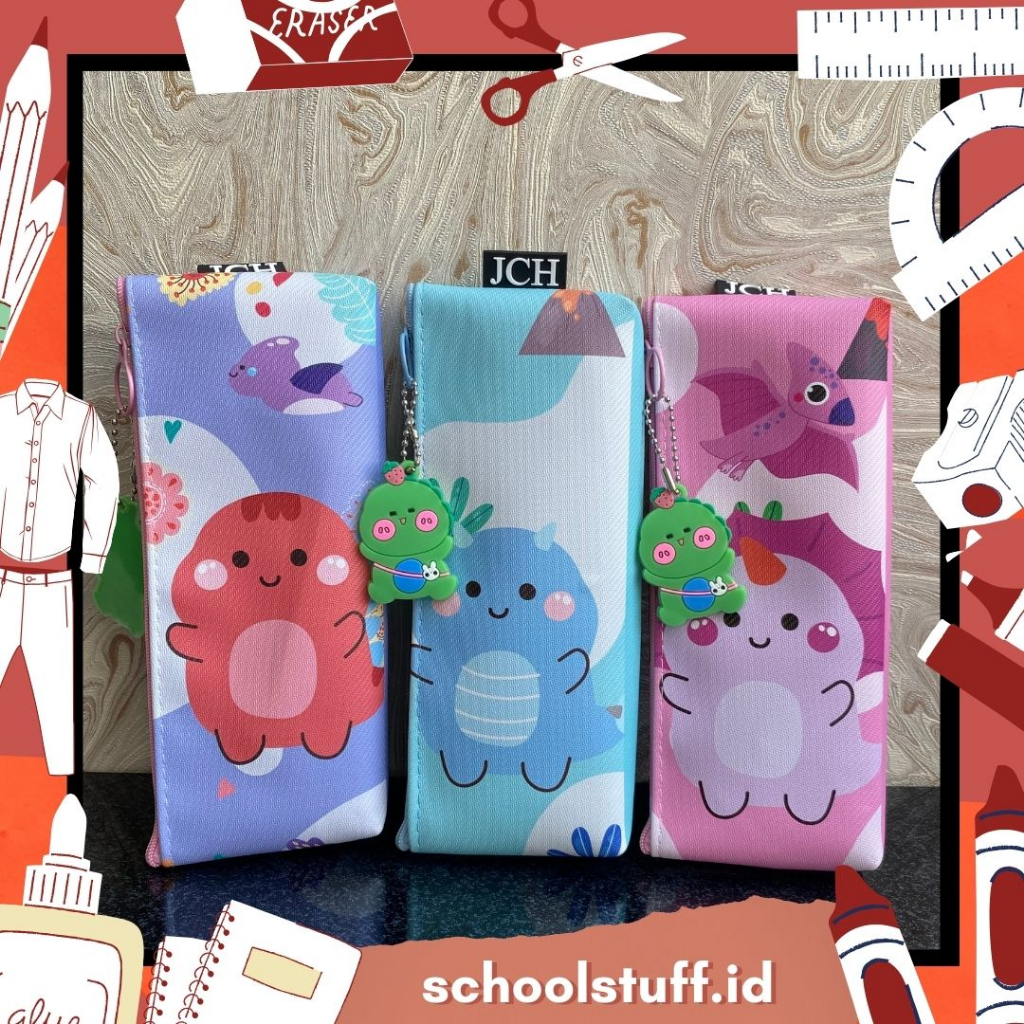 

Tempat Kotak Pensil Sekolah Dinosaurus Dino Lucu Unik SD Beragam Warna