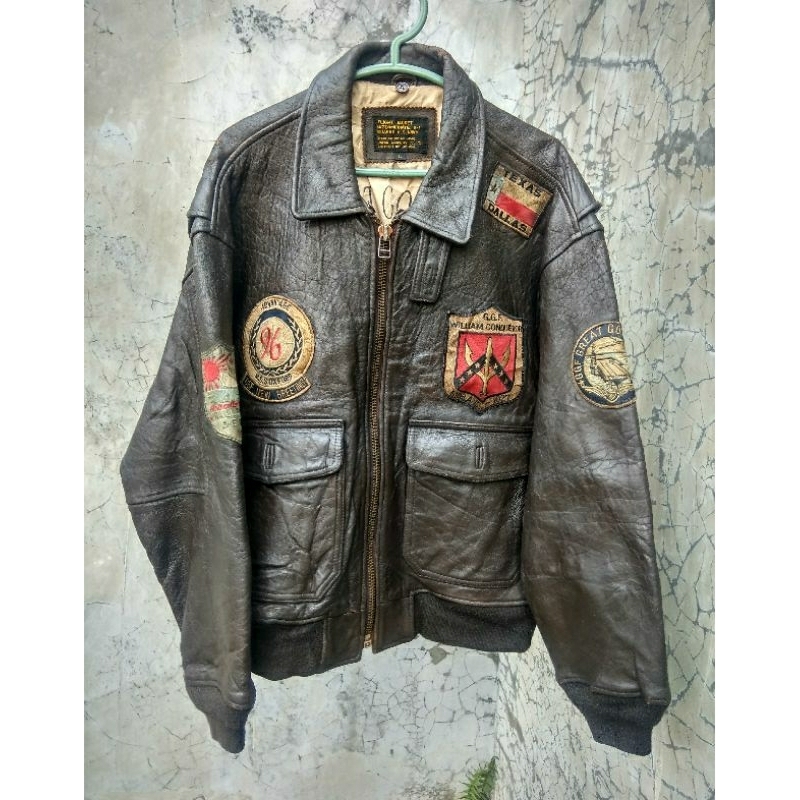 vintage jaket kulit bomber pilot flight jacket G1 not schott avirex vanson rbc bronco cooper usn us 