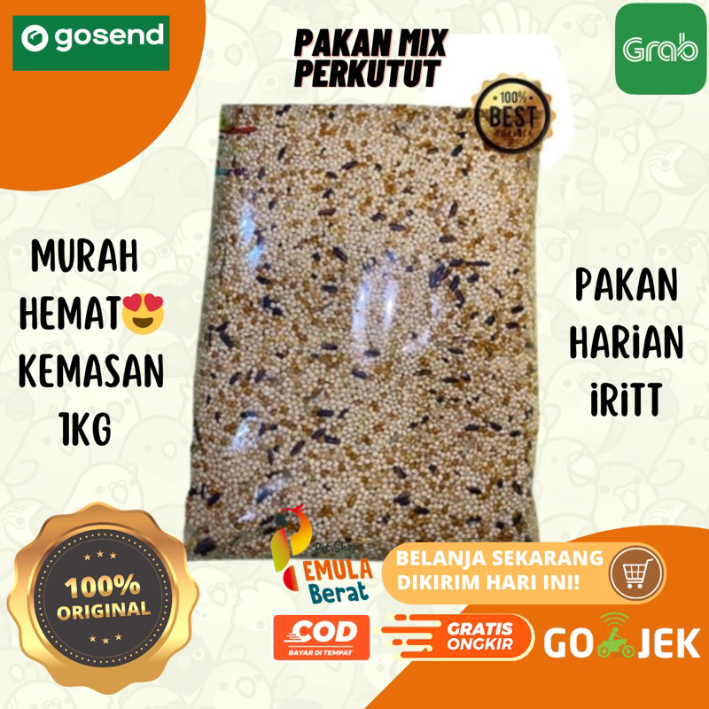 PAKAN BURUNG PERKUTUT MILET CAMPURAN KETAN 1KG  MILET CAMPUR RACIKAN UNTUK PAKAN PERKUTUT MILET PUTE
