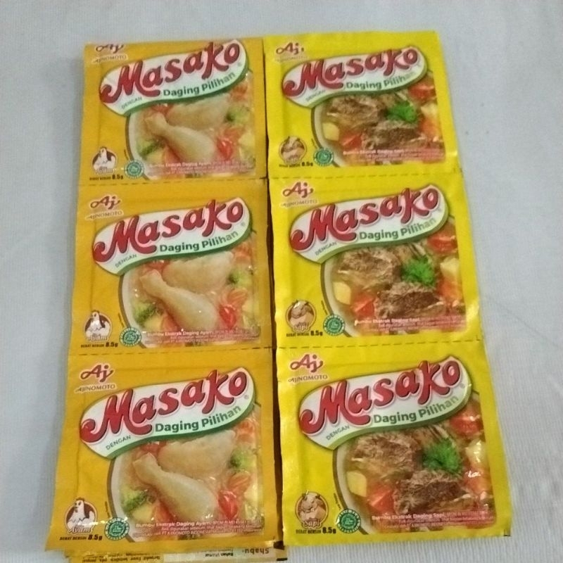 

Masako sapi & ayam isi 12sachet @8.5gr ( 3 renceng )