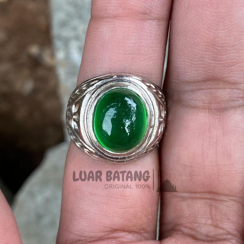 Cincin Batu Permata Giok burma tife c 100% garansi natural (N)