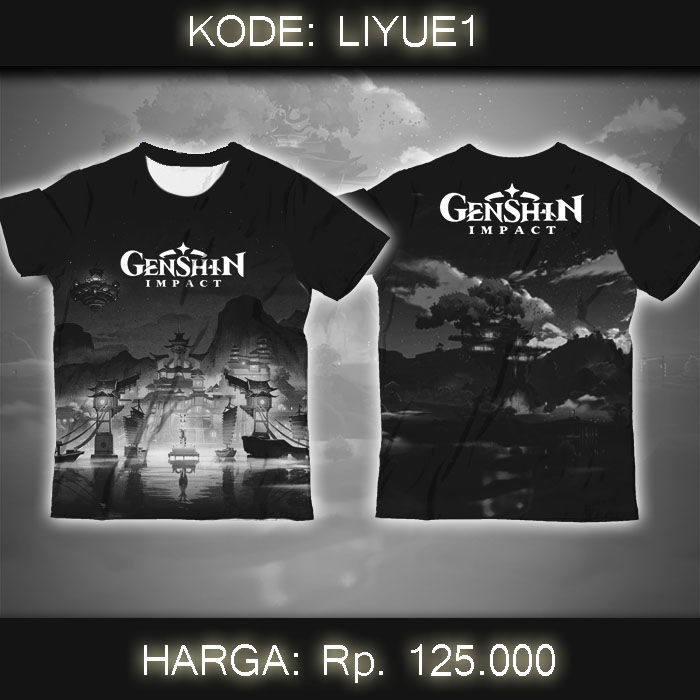 Baju Kaos Fullprint Game Genshin Impact - Liyue
