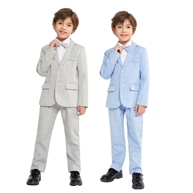 LOlanta Setelan Anak Laki-laki 3 Buah Abu Biru Setelan Formal Premium Baju Jas Blazer Celana Dasi Tu