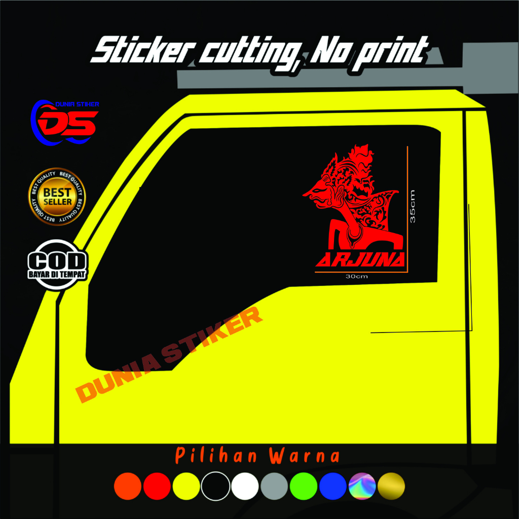 stiker kaca samping truk sticker wayang arjuna terbaru