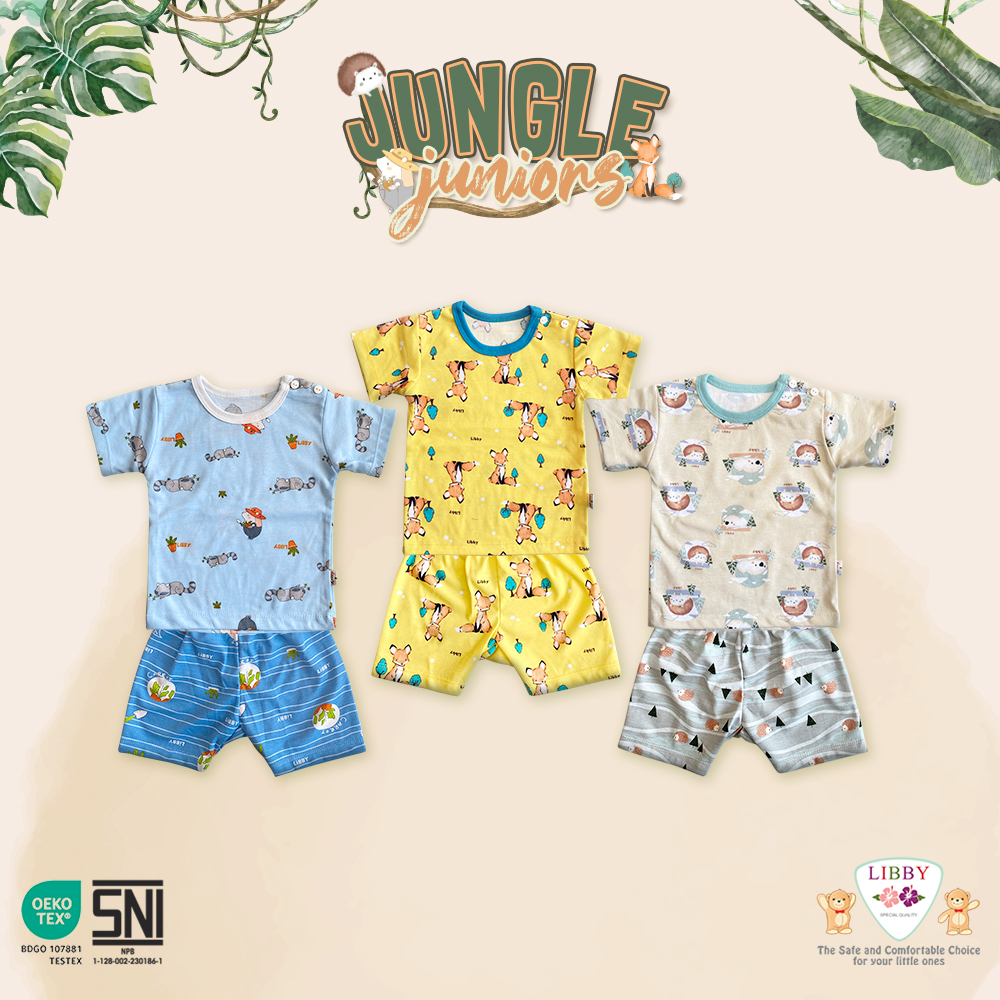 LIBBY Setelan Oblong Pendek Motif Jungle Juniors (1 stel)