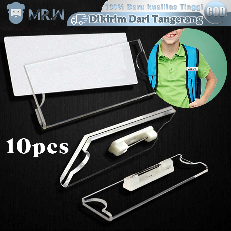 

10pcs Bahan Papan Nama Dada Akrilik Nametag Insert Paper 75x3cm Peniti Papan Nama