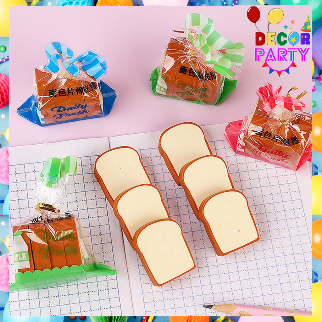 

T&Y Penghapus Pensil Bentuk Roti Tawar Isi 4Pcs Eraser Toast Bread Hapusan Sekolah Korean Style Penghapus Pensil Lucu Karakter Roti Panggang 4 Pcs