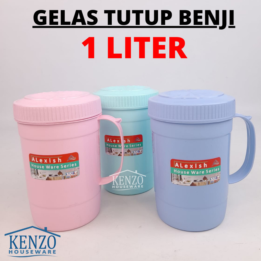 GELAS CANGKIR TUTUP PLASTIK MUG MINUM SERBAGUNA BESAR PLASTIK ANTI TUMPAH JUMBO