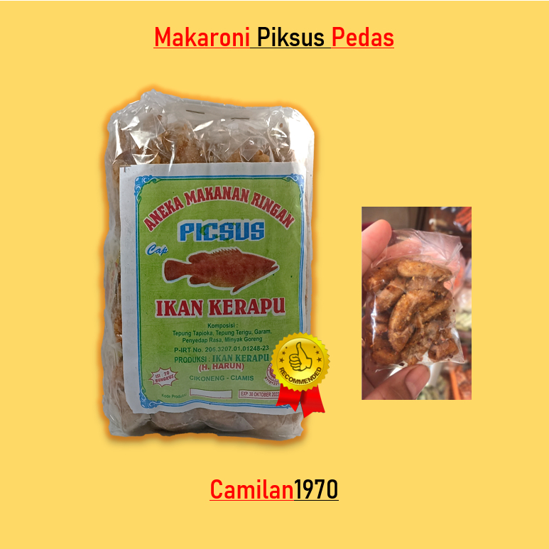 

Picsus Makaroni Ikan Kerapu - Cemilan Pedas & Renyah 20 Pcs