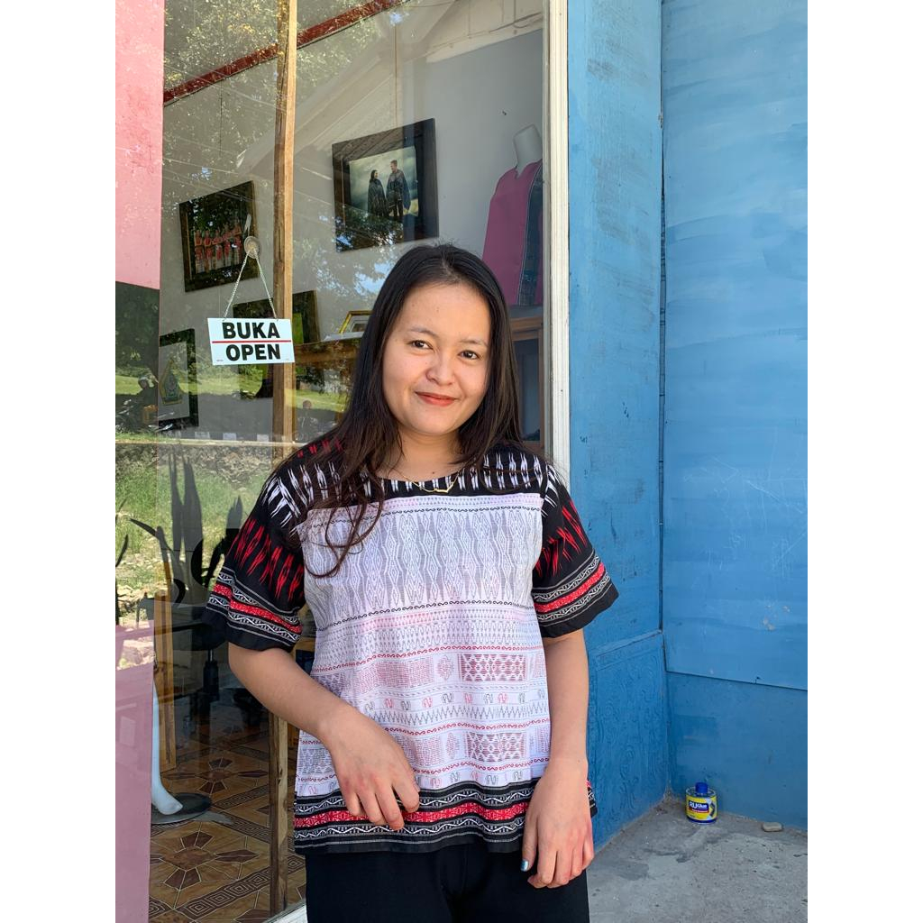 Blouse Etnik Batik GMotif Ragi Hidup Ulos Batak Kombinasi